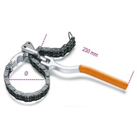 Clé à Filtre à Huile à Chaîne 13,8 Pouces – Outil Ergonomique Longue Poignée, Diamètre 60-160 Mm, Double Maillon Solide