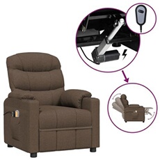 Fauteuil électrique de massage Marron Tissu