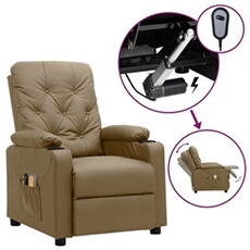 Fauteuil inclinable électrique de massage Cappuccino Similicuir