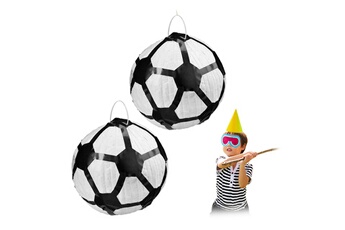 Article et décoration de fête Relaxdays Piñata à suspendre, en lot de 2, ballon football, pour enfants, à remplir, anniversaire jeux décoration, blanc-noir