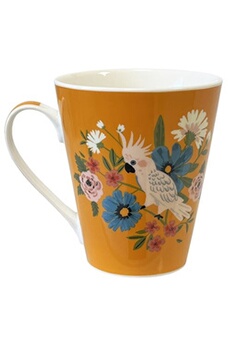 tasse et mugs kiub tasse jungle cacatoes en porcelaine - 10 x 9 cm