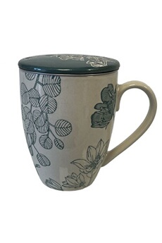 tasse et mugs amadeus mug avec infuseur nature peinte à la main - hauteur 11 cm - diamètre 8.5 cm