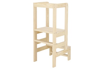 Tour d'observation Springos Gadgets de cuisine pour les tout-petits chaise haute d'escalier en bois massif bricolage avec plate-forme à monter soi-même