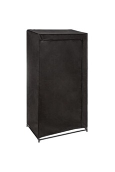 armoire pegane armoire de rangement avec 1 penderie non tisse coloris noir - longueur 70 x profondeur 46 x hauteur 148 cm--