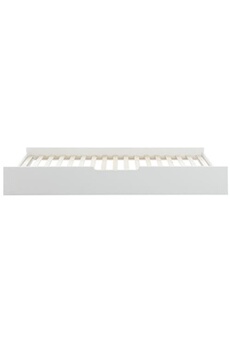 tiroir de lit pegane tiroir pour lit banquette coloris blanc - longueur 198 x hauteur 26 x profondeur 94 cm --