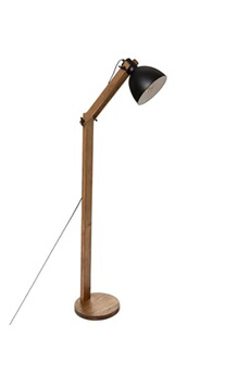 lampadaire pegane lampadaire sur pieds en bois de pin et fer coloris naturel / noir- longueur 52 x profondeur 28 x hauteur 158 cm--