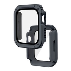 Accessoires bracelet et montre connectée Avizar Protection Intégrale avec Verre Trempé pour Watch Series 6 5 4 et SE 40mm - Noir