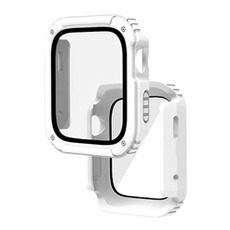 Accessoires bracelet et montre connectée Avizar Protection Intégrale avec Verre Trempé pour Watch Series 3 2 et 1 42mm - Blanc