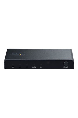 Boîtier de répartition vidéo StarTech.com 2-Port 8K HDMI Switch, HDMI 2.1 Switcher  4K 120Hz/8K 60Hz UHD, HDR10+, HDMI Switch 2 In 1 Out, Auto/Manual Source  Switching, Remote Control and Power