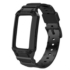 Accessoires bracelet et montre connectée Avizar Bracelet Huawei Band 7 6 Pro 6 et Honor Band 6 Silicone Bumper Ajustable noir