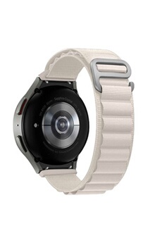 accessoires bracelet et montre connectée avizar bracelet pour samsung galaxy watch 5 / 5 pro / 4 nylon ajustable boucle alpine blanc