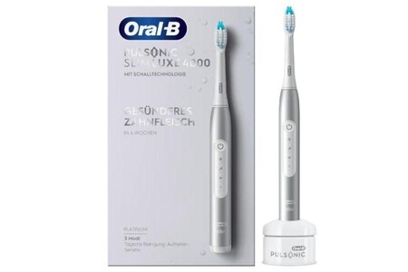 Brosse à dents électrique Oral B Pulsonic slim luxe 4000 electrique 3 programmes de nettoyage minuterie de brossage argent