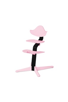 Chaises hautes et réhausseurs bébé Nomi Chaise haute extensible nomi - basic chêne teinté noir et chaise pale pink
