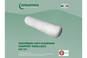 Traversin Vente-unique Traversin traitement anti-acariens naturel greencare - l.140 cm - coton - blanc - azylia
