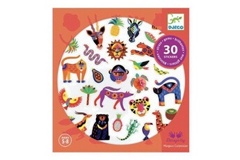 Dessin et coloriage enfant Djeco Planche de 30 stickers textures exotico