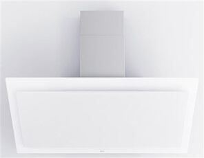 Hotte décorative inclinée 120cm 808m3/h verre blanc 7841
