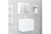 vidaXL Ensemble de meubles de salle de bain Blanc brillant Aggloméré photo 4