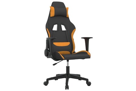Chaise gaming vidaXL Chaise de jeu de massage Noir et orange Tissu