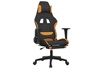 vidaXL Chaise de jeu de massage avec repose-pied Noir et orange Tissu photo 1