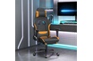 vidaXL Chaise de jeu de massage avec repose-pied Noir et orange Tissu photo 2
