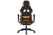 vidaXL Chaise de jeu de massage avec repose-pied Noir et orange Tissu photo 3