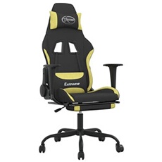 VIDAXL - Chaise Gaming - Fauteuil de Bureau avec Repose-Pieds - Noir et Vert