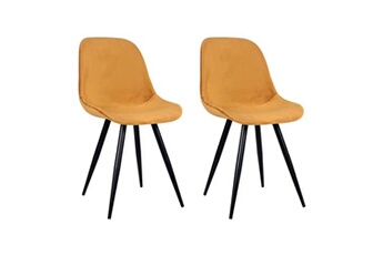 chaise label51 chaises à manger lot de 2 capri 46x56x88 cm ocre