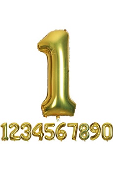 Article et décoration de fête Hobby Tech Ballons d'anniversaire chiffres 0 à 9 couleur or - 36 cm