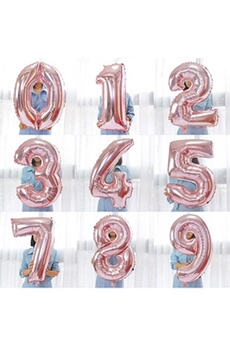Article et décoration de fête Hobby Tech Ballons d'anniversaire chiffres 0 à 9 couleur rose - 36 cm