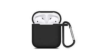 Coque et étui téléphone mobile Jumao Etui housse coque de protection en silicone noir pour boitier airpods