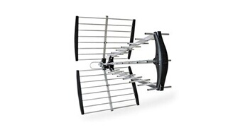 Antenne d'extérieur Trinappe 20 db - filtre 4G - UHF - Fiche F compacte Antenne d'extérieur Trinappe 20 db - filtre 4G - UHF - Fiche F compacte