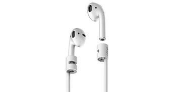 Ecouteurs Elago sangle en silicone bracelet airpods strap anti-perte compatible avec apple airpods 1 et 2 – fait de silicone lisse, 45cm, parfait pour les sport