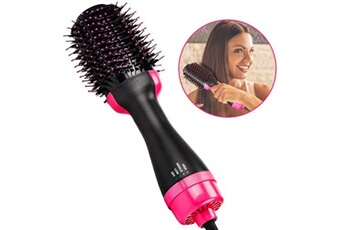 One Step sèche cheveux et volumateur, Salon Air Chaud Paddle Brosse à cheveux Générateur d'ions négatifs à lisser bigoudi Styler - Noir