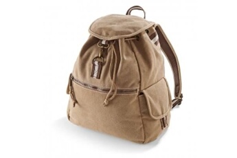 sac à bandoulière generique sac à dos toile - look usé style vintage - beige sahara - qd612 mixte homme / femme - peut être utilisé comme sac à main.
