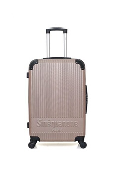 valise sinéquanone sinequanone - valise weekend abs rhea 4 roues 65 cm - rose dore