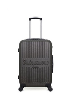 valise sinéquanone sinequanone - valise weekend abs eos-a 4 roues 60 cm - gris fonce