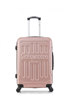 valise sinéquanone sinequanone - valise weekend abs hemera 4 roues 65 cm - rose dore