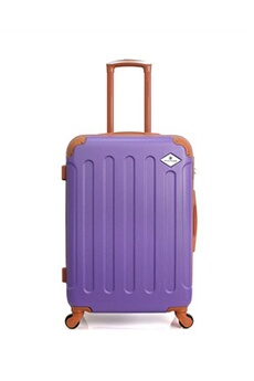 valise gerard pasquier - valise weekend abs camelia 4 roulettes 65 cm - violet