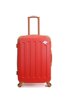 valise gerard pasquier - valise weekend abs camelia 4 roulettes 65 cm - rouge