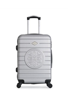 valise gerard pasquier - valise weekend abs mimosa-a 4 roulettes 60 cm - gris