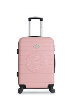 valise gerard pasquier - valise weekend abs mimosa-a 4 roulettes 60 cm - rose