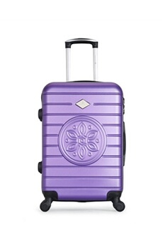 valise gerard pasquier - valise weekend abs mimosa-a 4 roulettes 60 cm - violet