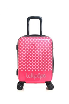 valise lollipops - valise cabine abs/pc jonquille-e 4 roues 50 cm - rose