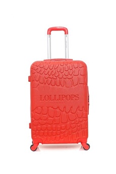 valise lollipops - valise weekend abs oeillet 4 roues 65 cm - rouge