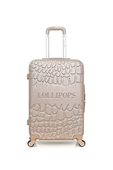 valise lollipops - valise weekend abs oeillet 4 roues 65 cm - beige
