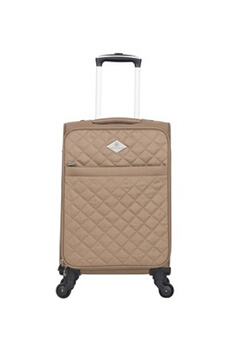 valise gerard pasquier - valise cabine polyester lilas 4 roulettes 57 cm - marron