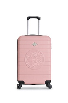 valise gerard pasquier - valise cabine abs mimosa-e 4 roulettes 50 cm - rose