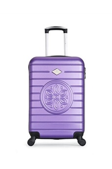 valise gerard pasquier - valise cabine abs mimosa-e 4 roulettes 50 cm - violet
