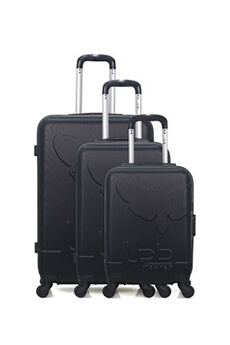 set de 3 valises lpb - set de 3 abs norine-a 4 roues - noir