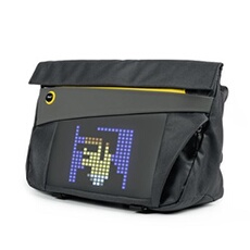Pixoo Noir Pixel Art Sling Bag avec écran LED 16X16 contrôlé par application, étanche pour randonnée, cyclisme, voyage